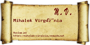 Mihalek Virgínia névjegykártya